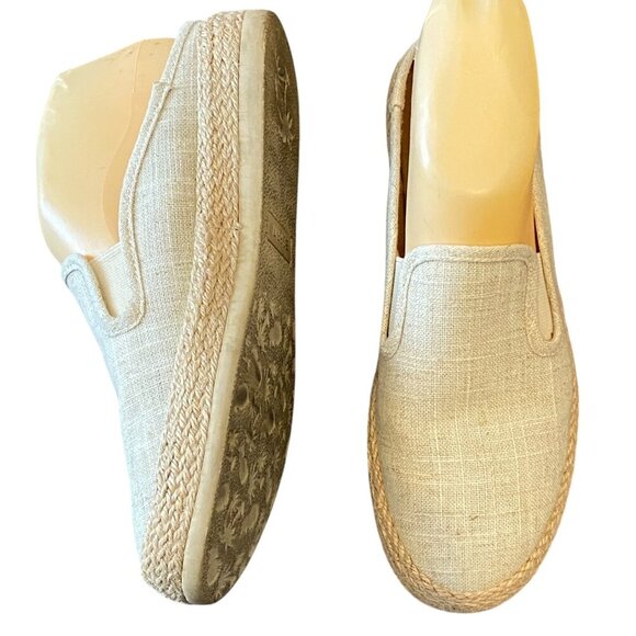 Espirit Neema Espadrille Slip On Mules Sz 6.5 Beige Canvas Linen-Look #36S - Picture 4 of 9